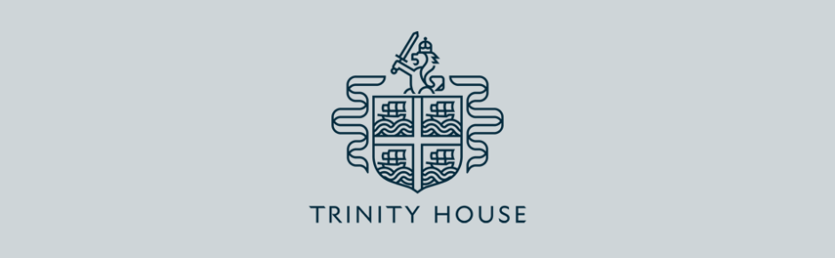 Trinity House logo centered on a light blue background